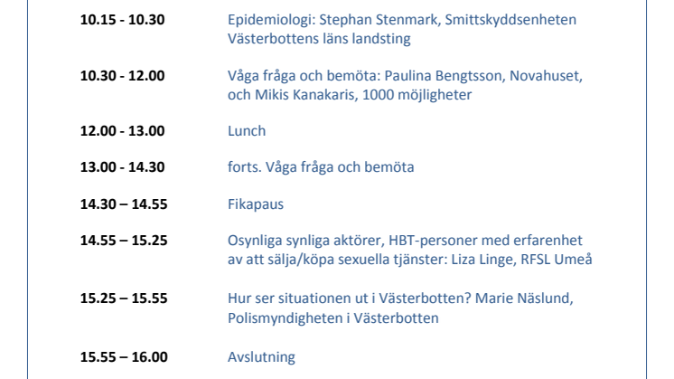 Bättre bemötande av personer som säljer sex