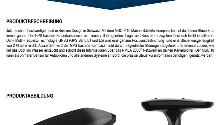 Datenblatt CH Garmin MSC 10 Schwarz