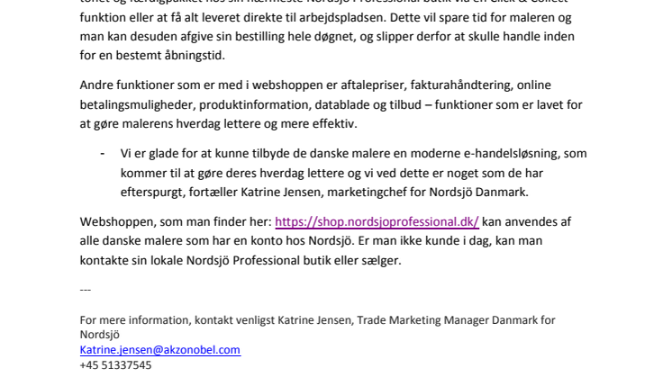 Nordsjö lancerer B2B-webbshop til malerne