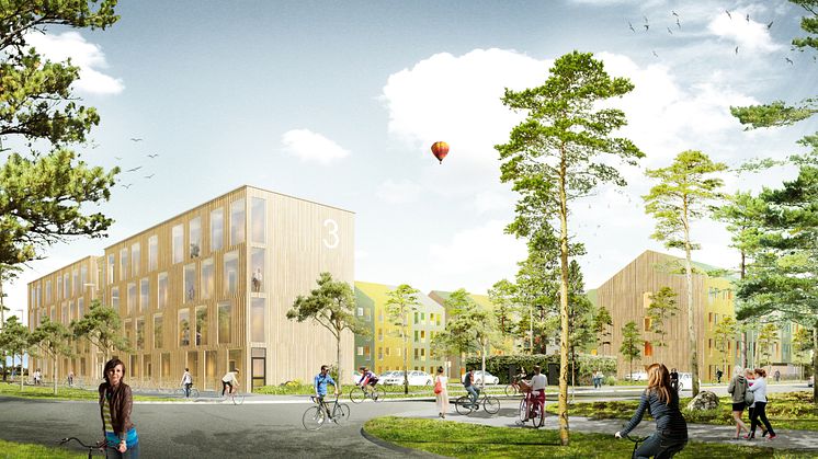 Skiss studentbostäder, Campus Umeå