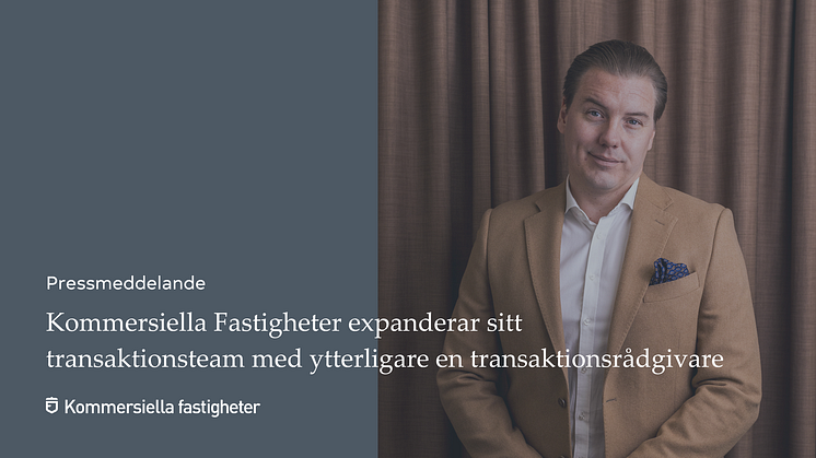 Kommersiella Fastigheter rekryterar Fredrik Wistrand 