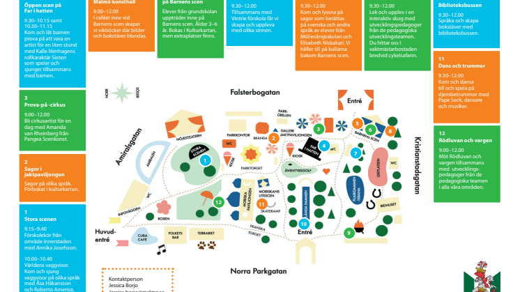 Karta aktiviteter i Folkets park 19 maj 2017