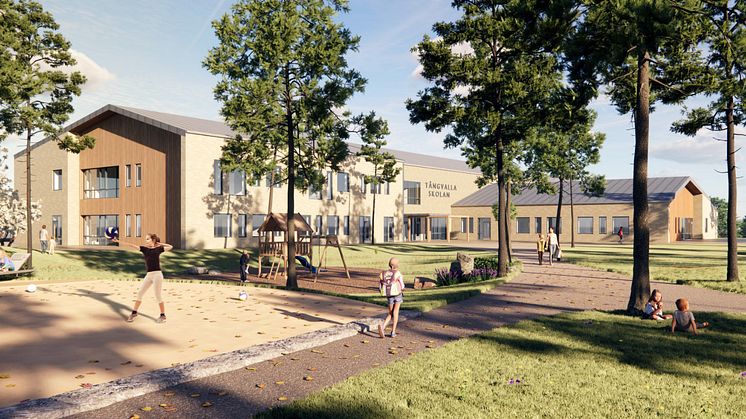 Skanskas kvarter Söder om Allén i Bunkeflostrand, kommer att bli Sveriges första att certifieras enligt NollCO2. Kvarteret består av 78 radhus, kedjehus och villor. Bild: Skanska