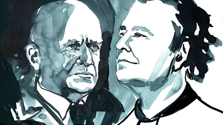 Jean Sibelius and Sakari Oramo. Illustration: Jenny Svenberg Bunnel