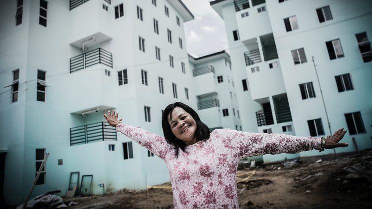 Virgie Lorica är en av de som fått hjälp med en ny bostad genom We Effects arbete på Filippinerna.
