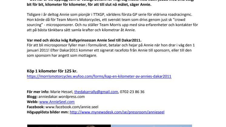 Köp 1 kilometer av Dakarrallyt!
