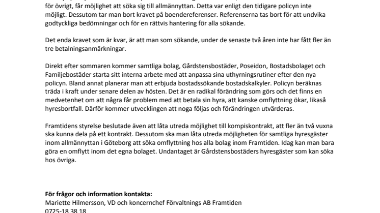 Allmännyttan i Göteborg tar bort inkomstkraven för bostadssökande