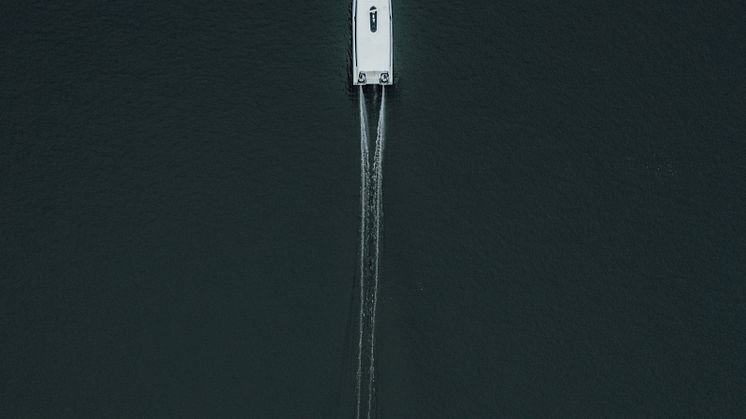 Candela P-12 taking off outside Stockholm's port