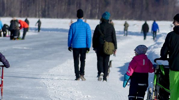 Nördfjärden och kringliggande ytor lockar folk under vinter- och sommartid. Foto: Anna Stamblewski