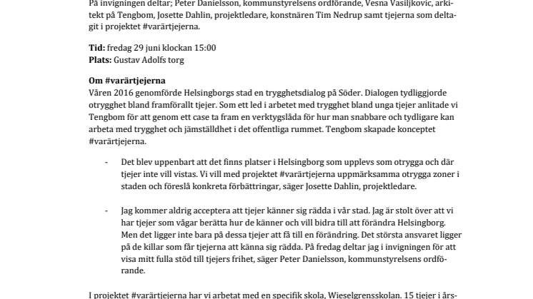 Pressinbjudan: #varärtjejerna i fokus på Gustav Adolfs torg