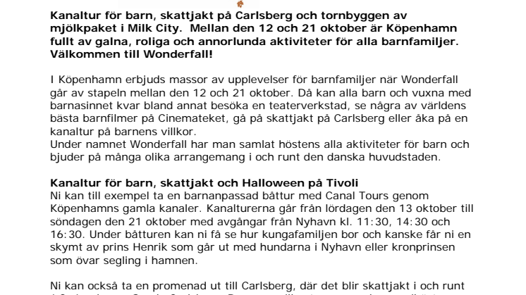 Wonderfall: Höst för barnen i Köpenhamn 