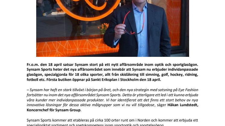 Synsam Group satsar på nytt affärsområde för sport