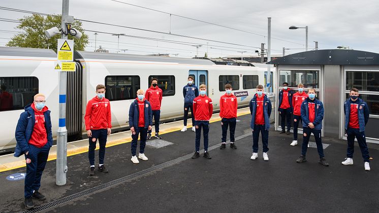 Zonal masking: Stevenage FC Academy players are face-covering role models with free rail travel