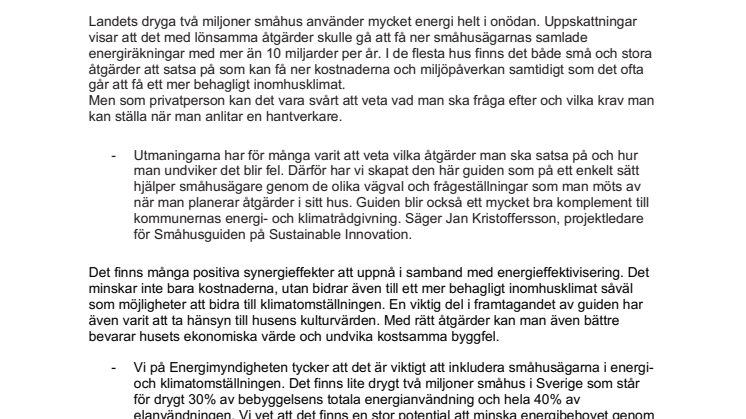 Ny guide hjälper husägare att både spara miljarder och bidra till klimatomställningen