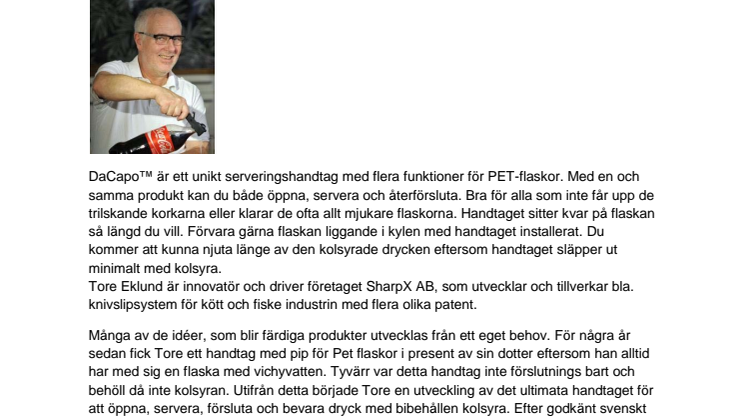 DaCapo och innovatören Tore Eklund nominerade till Årets Smarta Sak 2011