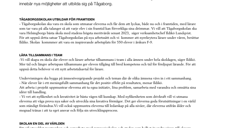 Tågaborgsskolan – vi bygger för framtiden