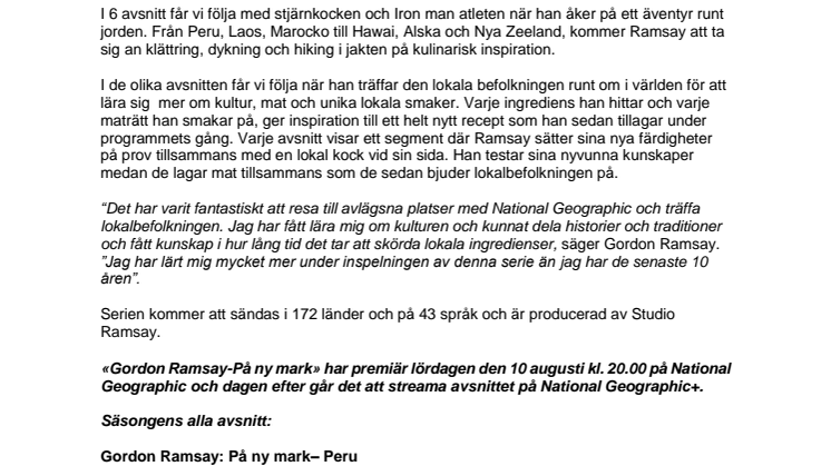 Gordon Ramsay tar mat till en ny nivå på National Geographic