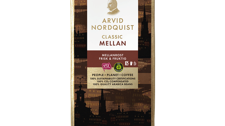 Arvid Nordquist Classic – första kafferosteri i Sverige med 100% certifierat kaffe; ”vi garanterar bra arbetsförhållanden och miljö i hela vårt sortiment!”