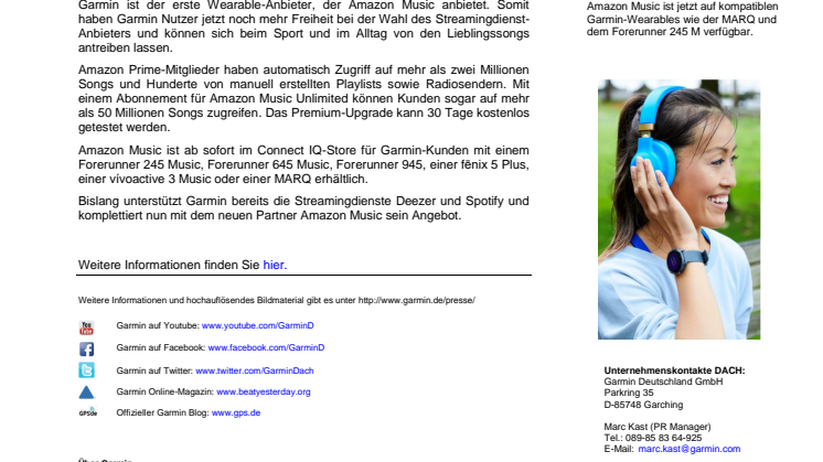 Amazon Music jetzt auf Garmin Smartwatches verfügbar
