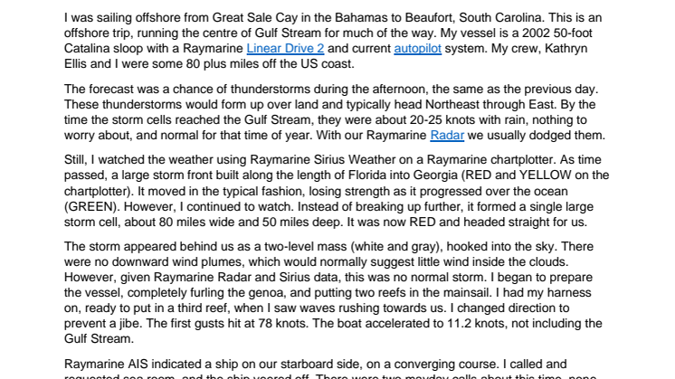 Raymarine Helps Weather a Storm