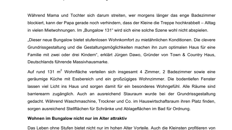 Der neue Bungalow 131: Flexibel, stufenlos, familienfreundlich