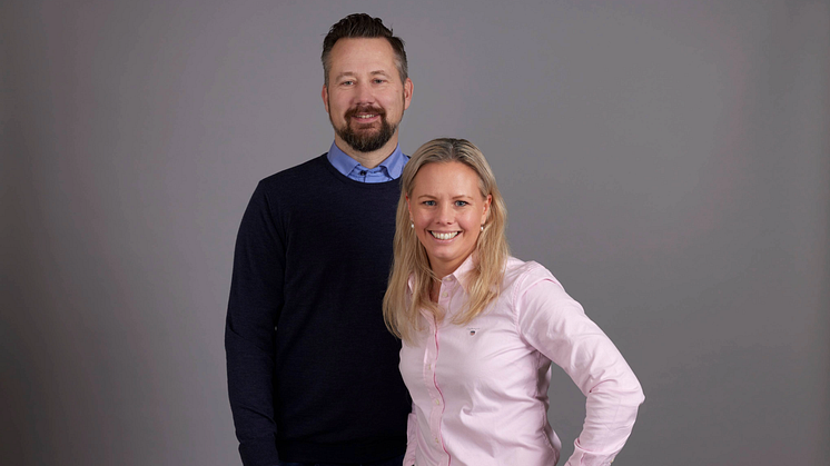 Stian Martinsen, CEO Trainor tillsammans med Trainor Sveriges nya VD Sara Zetterberg. 