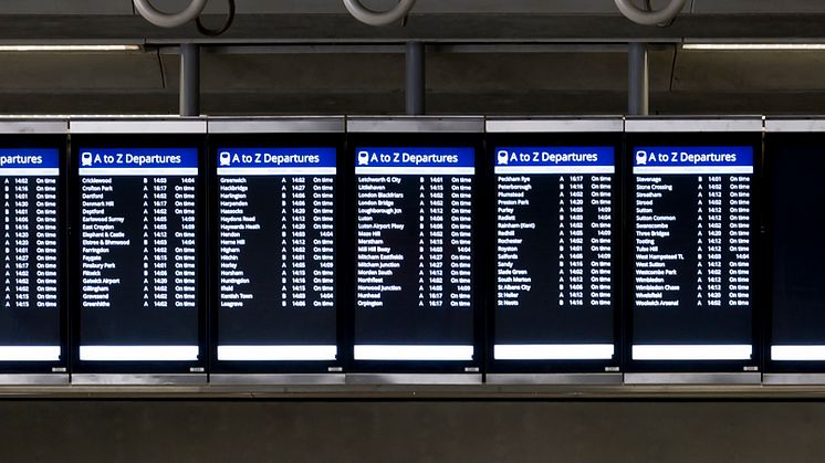 New Thameslink departure screens at St Pancras 