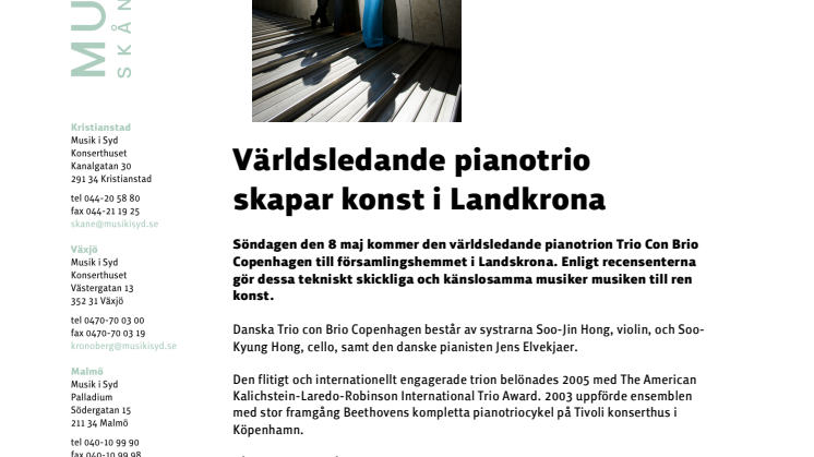 Världsledande pianotrio skapar konst i Landskrona