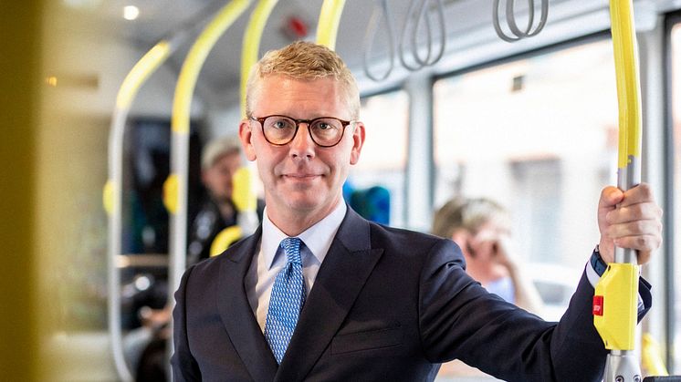 Kristoffer Tamsons (M), oppositionsregionråd i Region Stockholm.