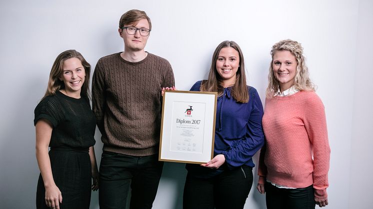 Malin Lindén, Tobias Ericsson, Malin Grönborg och Lovisa Forselius på PE Accounting