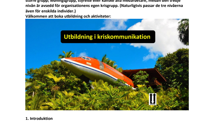 Öka kunskapen om medierelationer och kriskommunikation