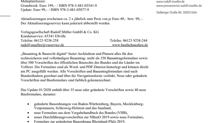 Bauantrag & Baurecht digital 01/2020