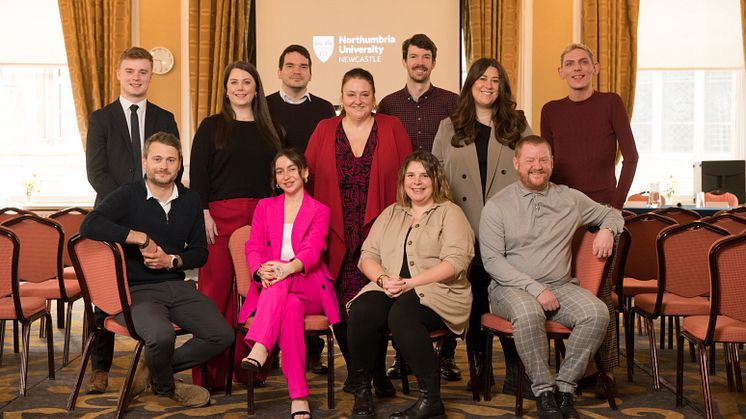 Back row l-r: Tom Spencer, Dr Kate Harland, David McNiven, Claire Steiner, Brad Armitage, Adela Rokytova, Paul Prigmore Front row l-r: Tom Lavender, Dominika Jasiak, Amy Hope, Ian Thomas