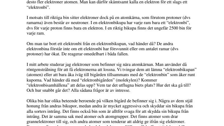 Elektronstruktur för en biodlare