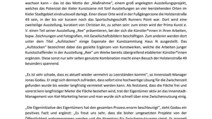 Kunstschau füllt Leerstand in der Kieler Innenstadt mit neuem Leben