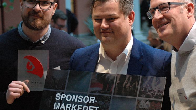  Matias Hana, Bjørn Erik Stabell og Dag Sørli mottok i dag Sponsor Insights Innsiktspris 2017 på vegne av Sjømatrådet