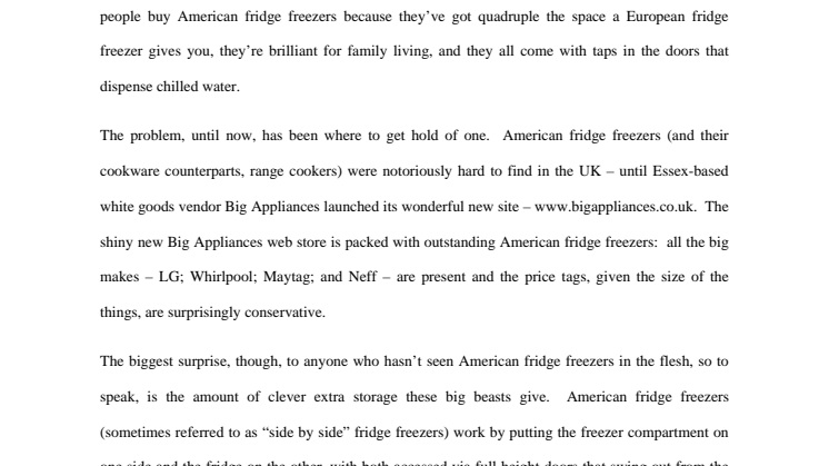 Bigappliances lives up to its name with range cookers and American fridge freezers