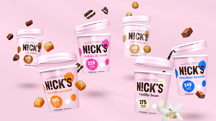 Nick's nya krämiga glass i sex olika smaker