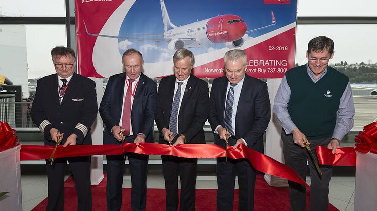 Ribbon cutting ceremony at Boeing Delivery Centre