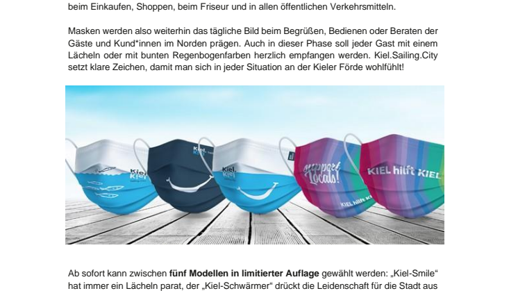 Trotz Maskenpflicht immer ein Lächeln im Gesicht. Kiel setzt auf Farbe und Freundlichkeit