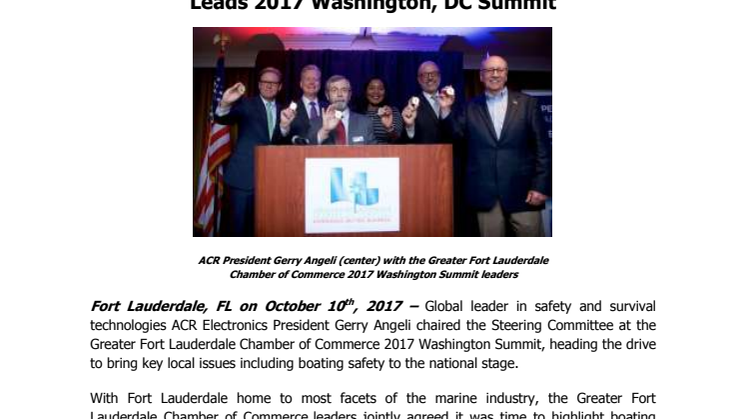 ACR Electronics President Gerry Angeli  Leads 2017 Washington, DC Summit