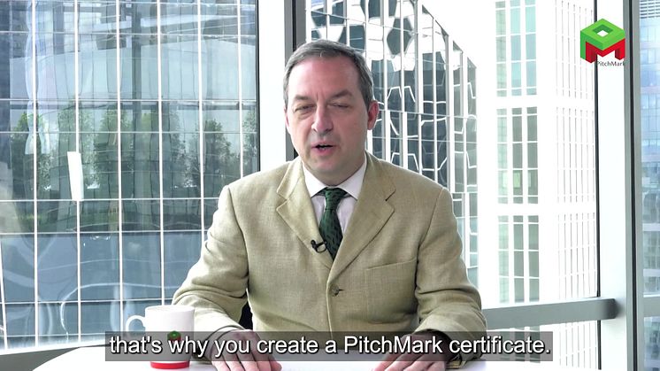 Why does a PitchMark certificate come in handy when pitching your idea to a client?
