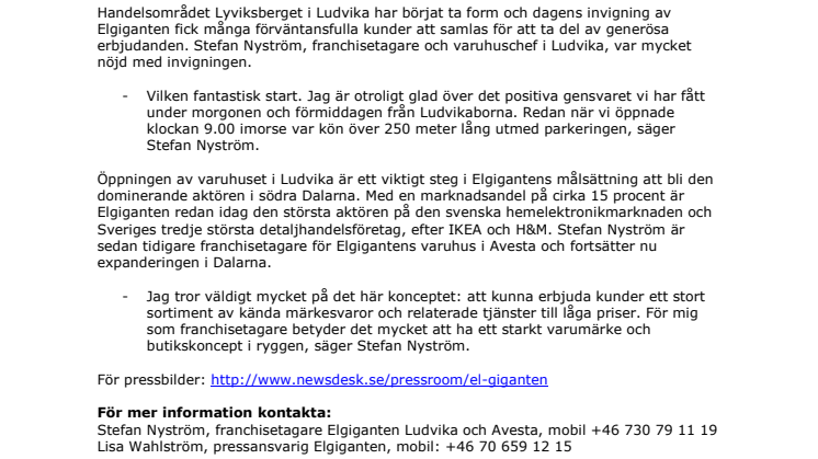 Långa köer när Elgiganten öppnade i Ludvika