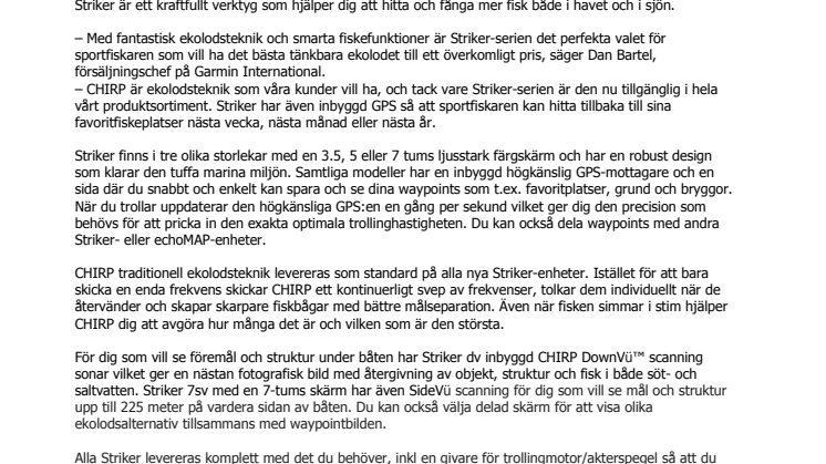 Garmin® Striker ekolod med CHIRP och GPS