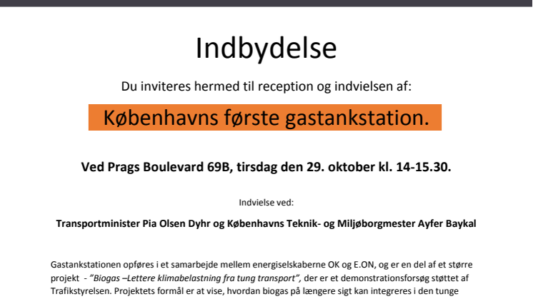 Københavns første gastankstation indvies tirsdag