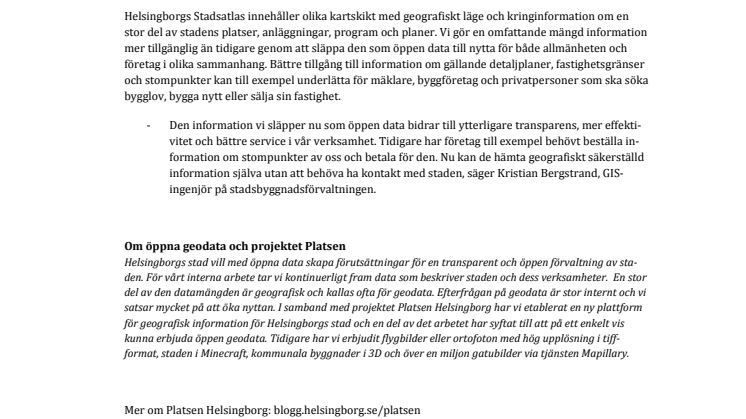 ​Helsingborgs Stadsatlas i en karta som öppen data