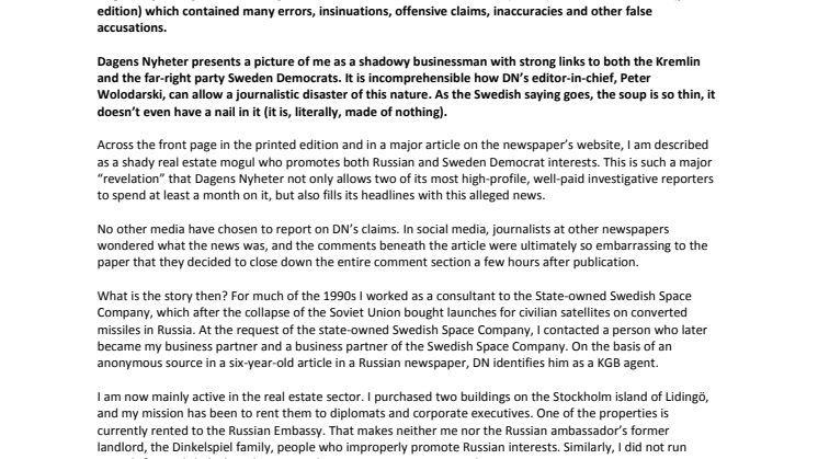 Why I am suing DN and Peter Wolodarski for libel
