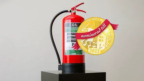 Miljövänlig brandsläckare nominerad till Nordbyggs Guldmedalj