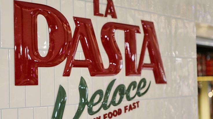 La Pasta Veloce logo skylt