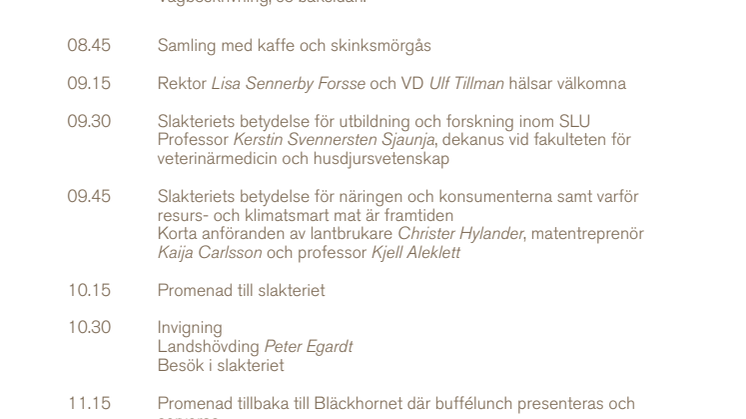 Lövsta kött inviger modernt slakteri • SLU får plats för utbildning och forskning